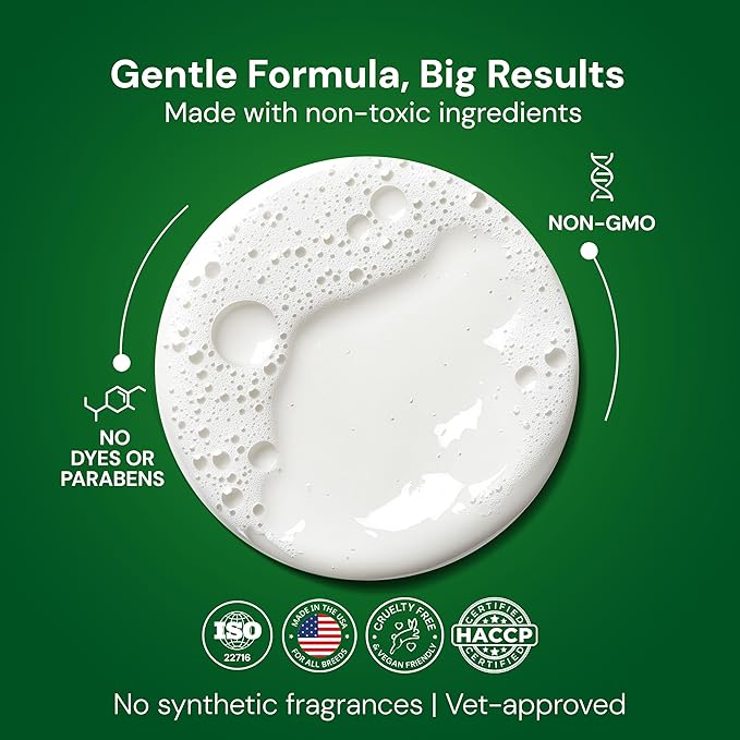 Nourishing 2 in 1 Dog Shampoo and Conditioner– Natural Shine Formula with Caviar, Aloe & Bergamot for Sensitive Skin, Moisturizes & Protects, 16oz Bottle, Made in USA