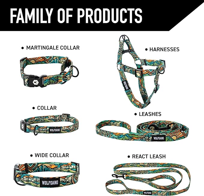 Wolfgang Heavy Duty Adjustable Dog Harness, Pull-Tested to Over 800 lbs for Walking & Training, WildWolf Print, Small