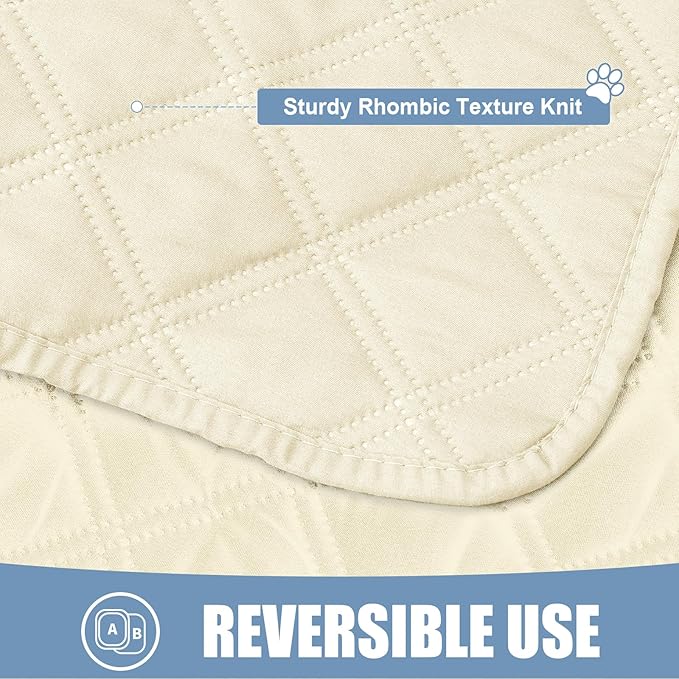 Smiry Waterproof Dog Blanket, Reversible Dog Bed Cover Pet Blanket, Soft Pet Couch Covers for Sofa Washable, Bed Couch Sofa Furniture Protector for Puppy Cat Kids (40"x80", Beige/Beige)