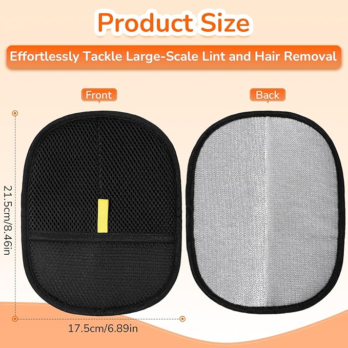 Electrostatic Pet Hair Removal Gloves for Cats Dogs Reusable Pet Hair Remover Tool Mitt for Clothing Furniture Couch Carpets and Car Seats 2PCS