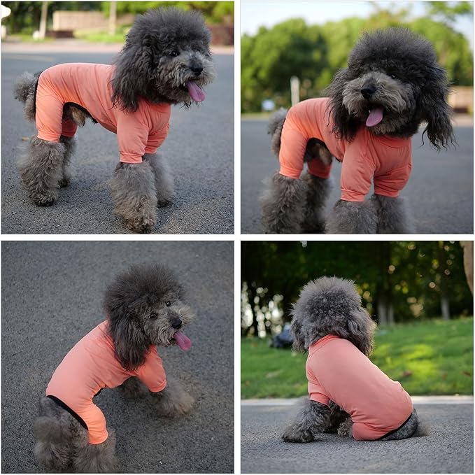 LoveLongLong Dog Jumpsuit with UV Protection and Quick-Dry Fabric for Spring Summer Pet Pajamas Lobster Pink XL