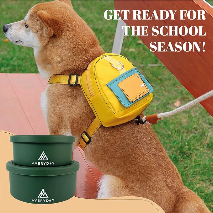 AVERYDAY 50 Oz Travel Dog Bowls with Lids, 2-in-1 Portable Pet Bowls for Food and Water, Leakproof Travel Dog Food & Water Bowl for Outdoor, Camping, Travel Dog Feeding Bowl, Daycare Pet Bowls