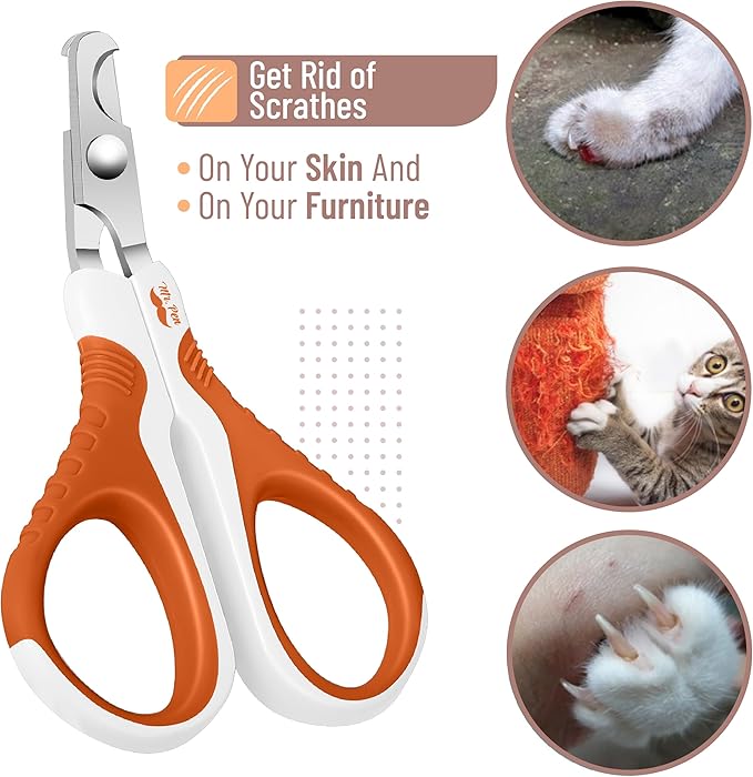 Mr. Pen Cat Nail Trimmer - Raspberry Red & White, Cat & Dog Nail Clipper