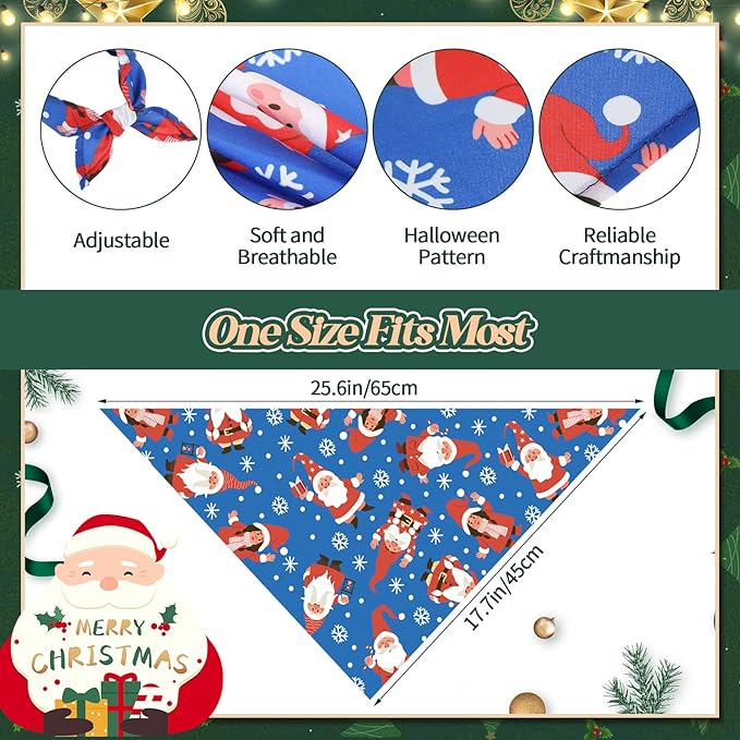 Sanwuta 180 Pieces Christmas Dog Bandanas Bulk Xmas Dog Bibs Holiday Pet Costume Christmas Outfit Triangle Scarf Kerchief for Small to Medium Pet