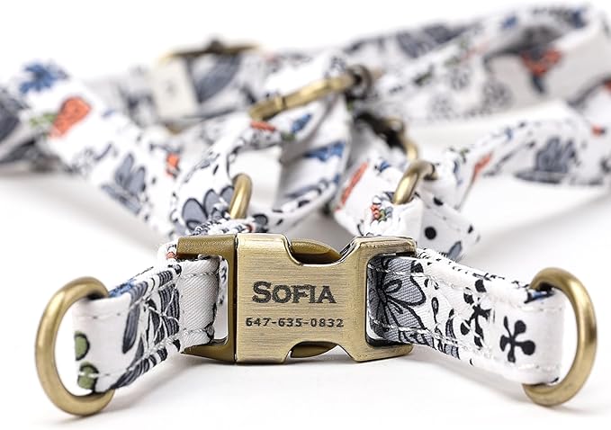 Angie and Allie Organic Cotton Personalized Step in Dog Harness,Custom Dog Halter Vests,Adjustable No Pull Canine Halter Harness for Small Medium Large Dogs