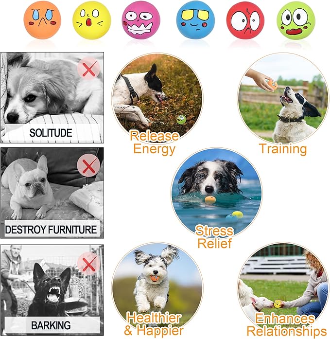 Latex Squeaky Dog Toys Rubber Funny Cute Interactive Fetch Animal Dog Balls for Puppy Small Pet Dogs 6 Pcs/Set