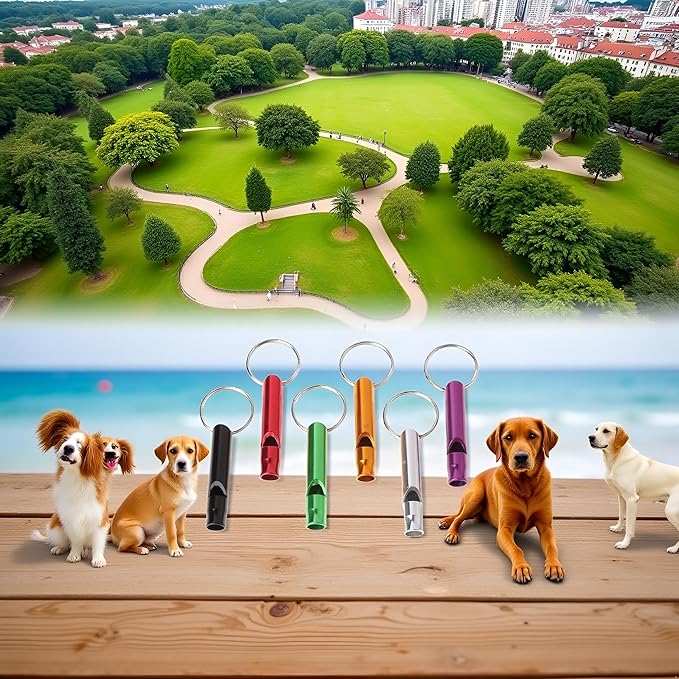 6Pcs Ultrasonic Dog Training Whistle - Metal Anti-Barking and Recall Whistles for Small to Large Dogs | Silent Dog Whistle for Pet Training,Pet Training Tools, Anti-Barking Devices