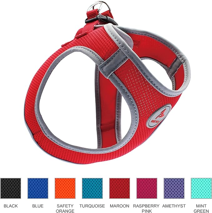 Dog Harness (Chest 18.5"-19.5", Weight 15–20 lbs) Athletica Adjustable Heavy Duty No Choke Puppy Vest for Large Dogs Lightweight Air Mesh, Reflective, Puppy Essentials – Black, Large