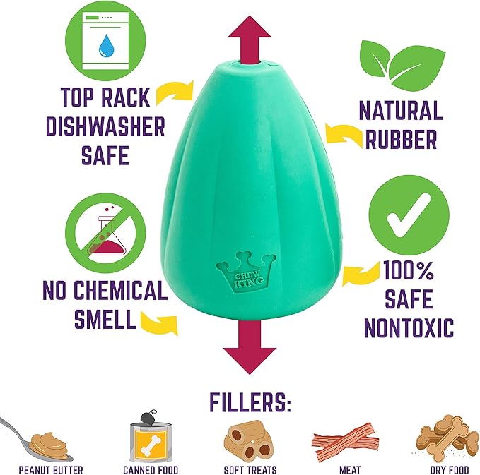 Chew King by Mammoth Premium Treat Dog Toy, L, Extremely Durable Natural Rubber Toy, (Pack of 2), All Breed Sizes