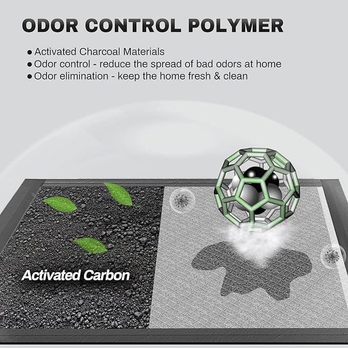 Charcoal Puppy Pads 28x34 Inches Extra Large Dog Pee Pads Odor-Control & Leak-Proof Disposable Pet Training Black New Edge-Wrapping Thicken Potty Pad for Dogs, Cats, Rabbits (100 Pieces)