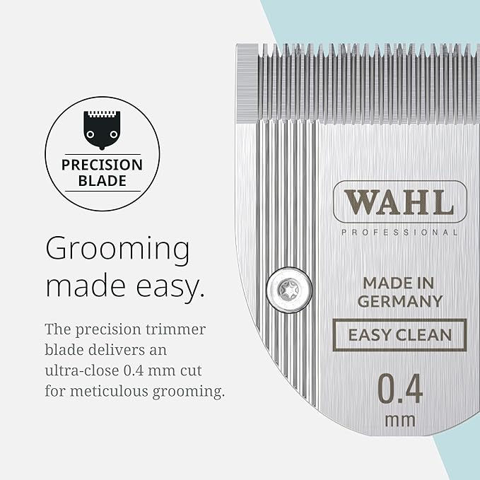 Wahl Pro Animal Easy Clean Trimmer Blade - Replacement Cat & Dog Grooming Clipper Blade - Compatible with Vetiva Mini & BravMini+ - 0.4 mm Cut Length