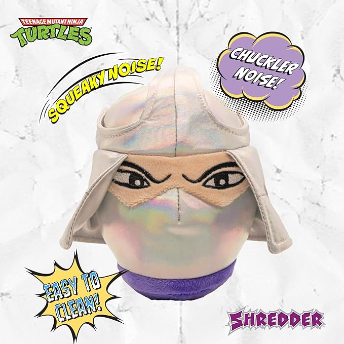 design LAB, Inc. Teenage Mutant Ninja Turtle Official Merchandise | TMNT Toys Stuffed Animal for Dogs | Squeaky Plush Dog Toy | Shredder TMNT