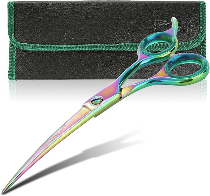 Premium 6.5 Inch Curved Grooming Scissors for Dogs - Sharp, Precise, and Comfortable - Durable Construction for Long-lasting Performance - Safety and Style Combined - Pet Grooming Scissors for dogs