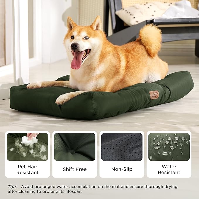 Bedsure Dog Bed Medium Size Dogs - Washable Pet Bed Mattress with Oxford Fabric, Water Resistant Flat Pet Pillow Cushion for Medium Dog Crate, 30x20x4, Lentil Sprout