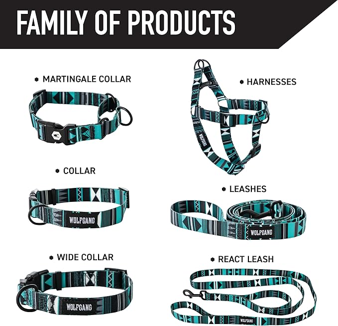 Wolfgang Heavy Duty Adjustable Dog Harness, Pull-Tested to Over 800 lbs for Walking & Training, WesternSky Print, Medium