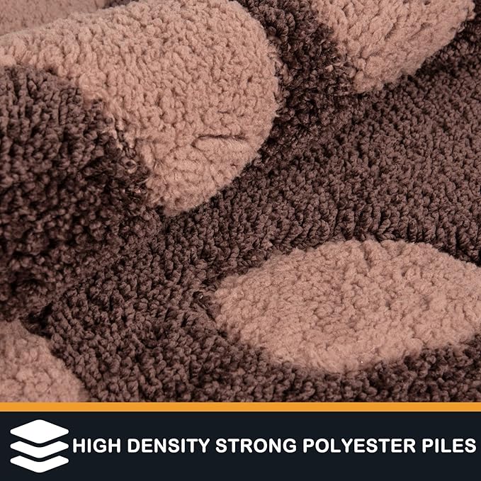 PURRUGS Dirt Trapping Door Mat 32" x 47", Non-Skid/Slip Machine Washable Microfiber Entryway Rug, Dog Doormat, Super Absorbent Welcome Mat for Muddy Wet Shoes and Paws, Brown