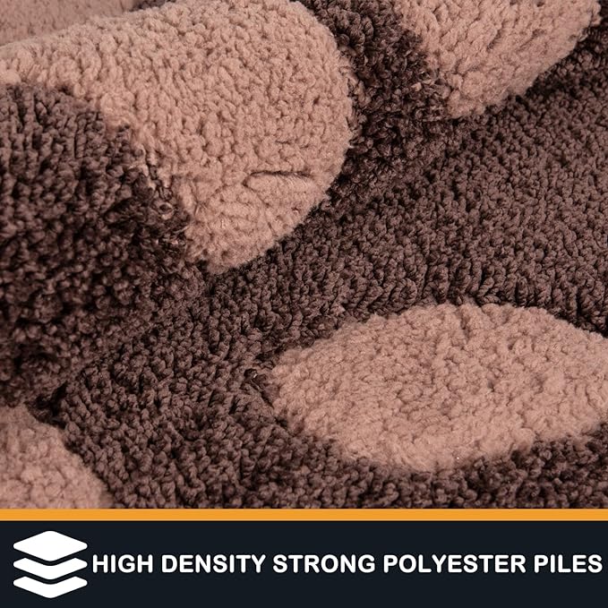 PURRUGS Dirt Trapping Door Mat 32" x 70", Non-Skid/Slip Machine Washable Microfiber Entryway Rug, Dog Doormat, Super Absorbent Welcome Mat for Muddy Wet Shoes and Paws, Brown