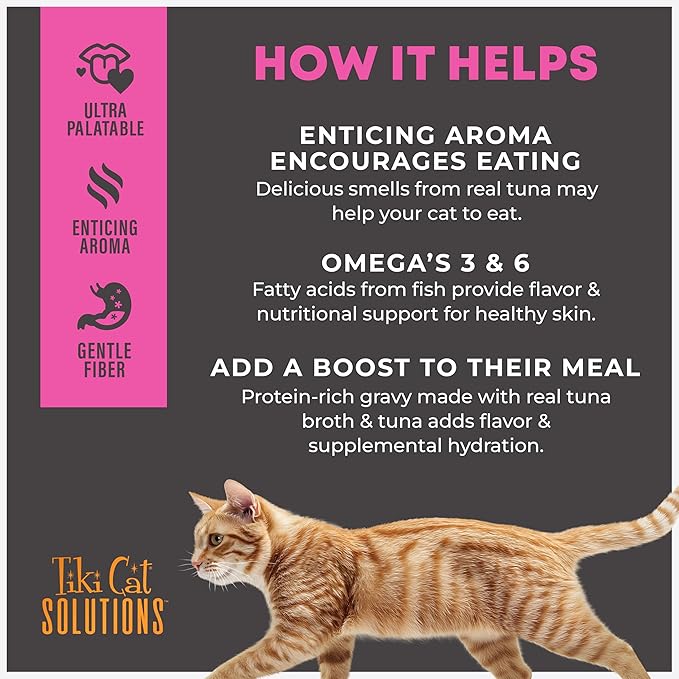 Tiki Cat Solutions Topper Multipack, Fussy, Tuna Recipe in Broth, 1.5 oz. Pouch (12 Count)