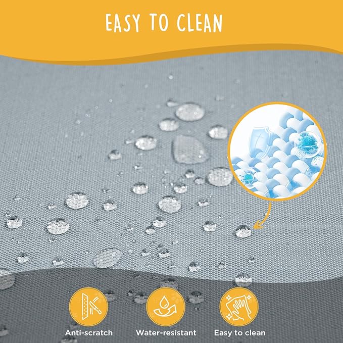 Daisy Cot, XL Foldable Elevated Dog Bed, Portable Raised Outdoor Folding Dog Cots, Cooling, Chew Proof, Waterproof, Heavy Duty Up to 160 lbs for Camping/Home, Grey, 49"x 33"x7"