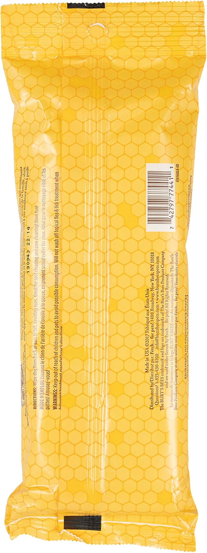 Burt's Bees for Pets Multipurpose Dog Wipes with with Honey, 98% Natural Origin Formulas, Hypoallergenic Dogs Wipe, Canine Cleaning Sheets for Paws and Butt, 2pk, 50ct