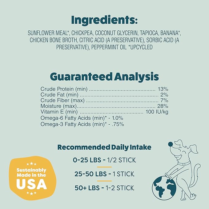 Shameless Pets Dental Treats for Dogs, Banana Bone-Anza (32 Sticks) - Supports Hip & Joint for Teeth Cleaning & Fresh Breath - Dog Bones Dental Chews Free from Grain, Corn & Soy