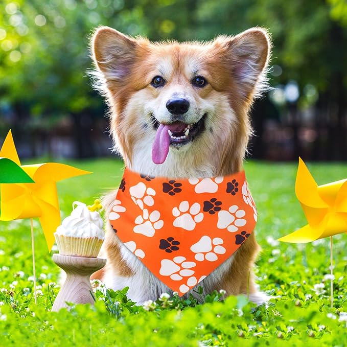 Sanwuta 72 Pcs Dog Bandana Bulk Washable Puppy Triangle Scarfs Cat Bandanas Adjustable Soft Cute Pet Triangle Bibs Accessories for Small Medium Dogs Cats Pets Costume(PET Pattern)