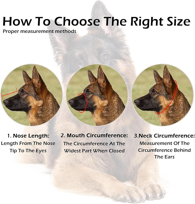 OOPSDOGGY German Shepherd Dog Muzzle for Large Dogs - Leather Breathable Secure Basket Muzzle for Large Breeds Prevents Biting No Chewing Adjustable (Brown, Size 7 - German Shepherd (Medium))