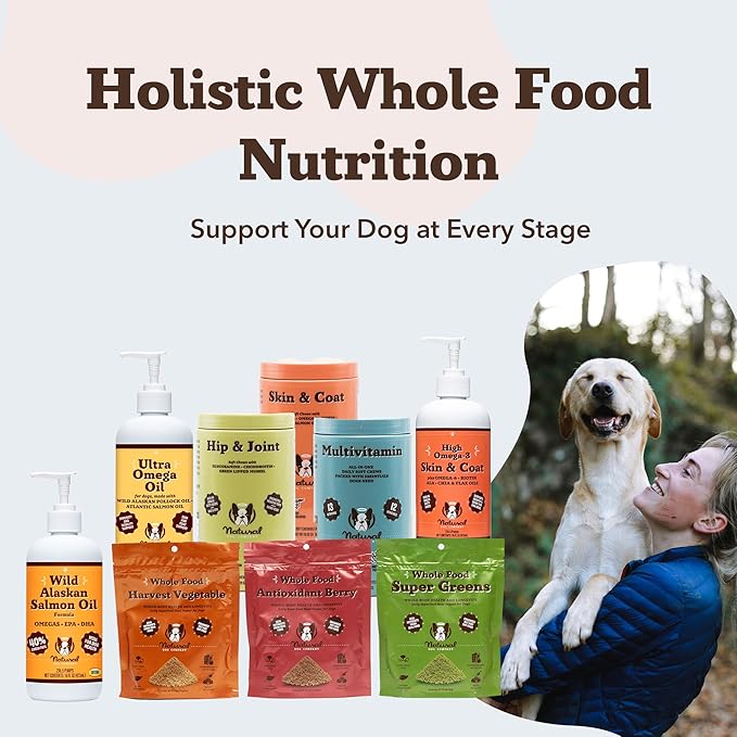 Natural Dog Company Wild Alaskan Salmon Oil Formula with Omega 3, Fish Oil for Dogs Supplement, Skin & Coat Dog Oil, Itchy Relief, Immune Support for Joints & Heart, Food Topper, 32 oz