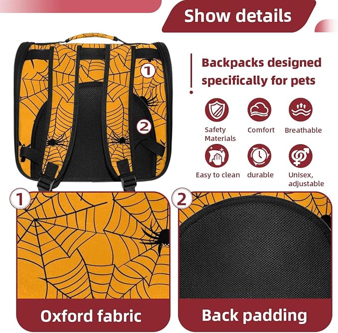 Spider Web 4 Pet Travel Carrier Soft Sided Portable Bag for Cats, Small Dogs, Kittens or Puppies