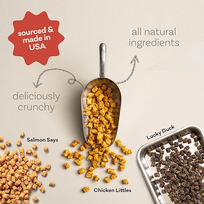 Polkadog Crunchy Training Bits Variety 3-Pack – Includes Chicken Littles, Lucky Duck, Salmon Says – All Natural Training Treats, Handcrafted in USA. Great for Dogs with Allergies – 7oz (Pack of 3)