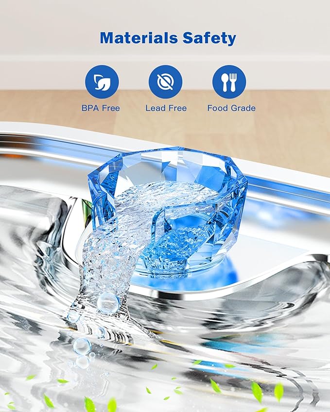 Dog Water Fountain for Large Dogs, tainless Steel 3Gallon Extra Big Pet Fountains, Drinking Bowls for Multi Pets,Dog Water Bowl Filter Automatic Dog Bowl Dispenser, Easy to Clean, Quiet Pump