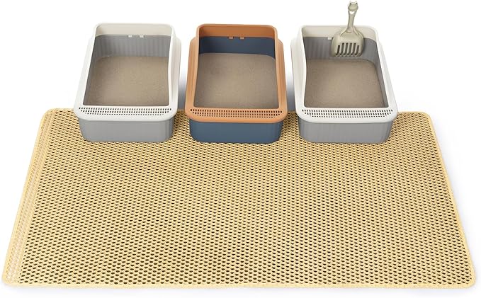 XXL 47''X 36'' Supper Large Cat Litter Box Mat,2 Layer Litter Mat for indoor cats,Rug for Pet kitty,Litter Trapping Mats,Waterproof Urine Proof,Non-Slip