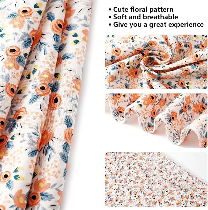 E-Clover Dog Bandanas & Matching Scrunchie Set Cute Flower Dog Scarf Bibs Girl Pet Bandana with Bow Tie for Medium Large Dogs Owner Mom Spring