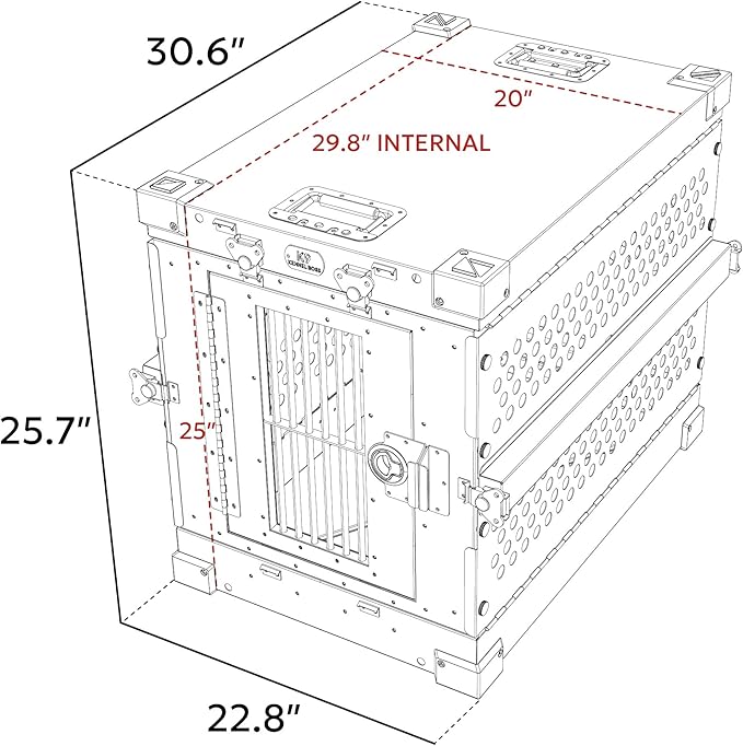 Heavy Duty Fully Collapsible Powder-Coated Aluminum Dog Crate - Small (White)