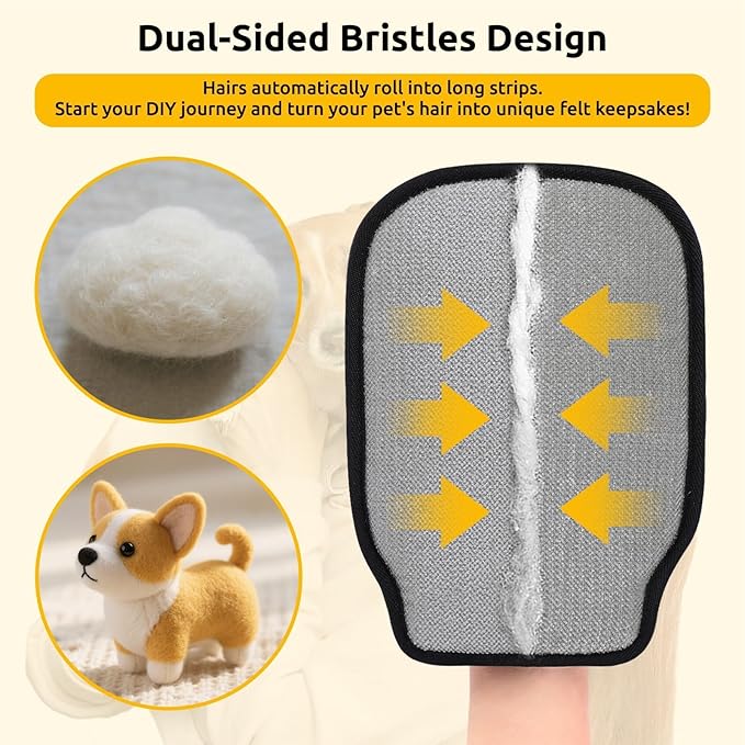 SAWMONG 2Pcs Pet Hair Removal Glove, Pet Hair Remover Glove for Cleaning Shed Fur from Dogs & Cats with Thumb Hole for Better Fit, Reusable Pet Hair Removal Tool for Couch,Clothes, Carpet, Curtain