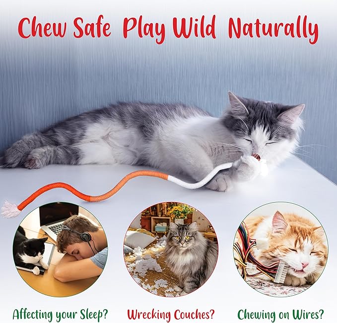 Cat Chew Rope - 6 Pack Cat Chew Toy for Teeth Cleaning, Interactive Kitten Teething Toys with Silvervine Stick to Transfer Chewing from Wires, Cotton String with Natural Silvervine Ball