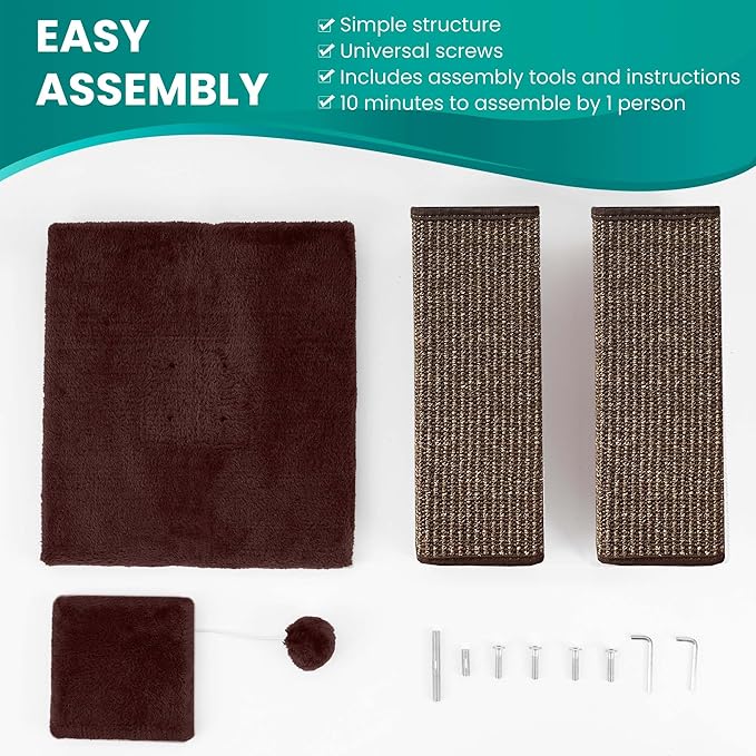 Cat Scratching Post 32 Inch for Indoor Large Cats and Kitten, Nature Sisal Tall Cat Scratch Post, Sisal Cat Scratcher Improve Cat's Scratching Habits and Protect Your Furniture, Full Brown