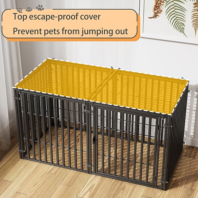Steel Tube Heavy Large Dog Crate, 48" L x 28" H Dog Crates for Medium Large Dogs, Big Dog Cage, Dog Kennel, Puppy Dog Playpen with Top, Pet Cage, Indoor, New Model