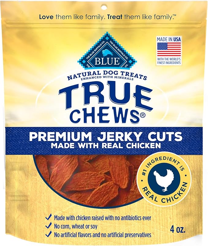 Blue Buffalo True Chews Premium Jerky Cuts Dog Treats with Natural Ingredients Chicken