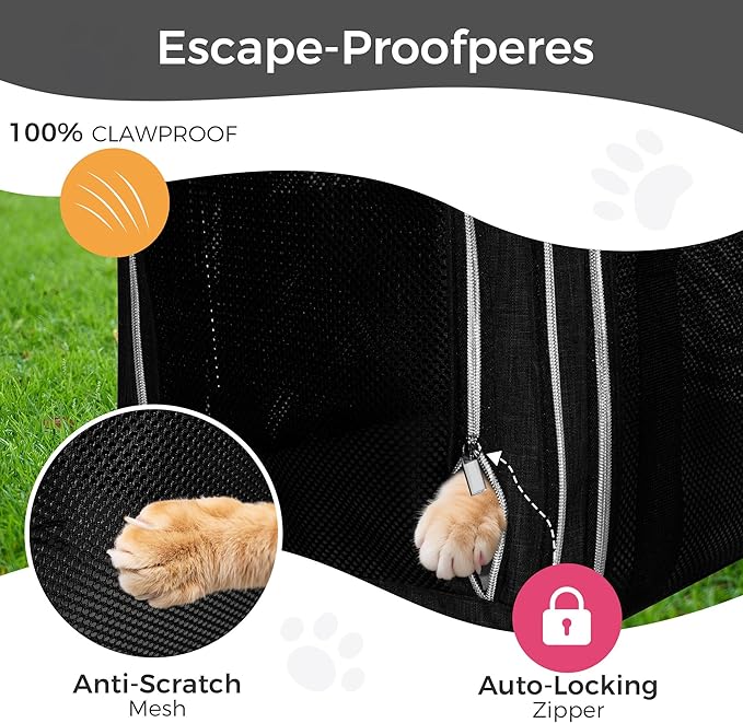 BAGLHER Pet Travel Carrier, Cat Carriers Dog Carrier for Small Medium Cats Dogs Puppies, Airline Approved Small Dog Carrier Soft Sided, Collapsible Puppy Carrier. Black