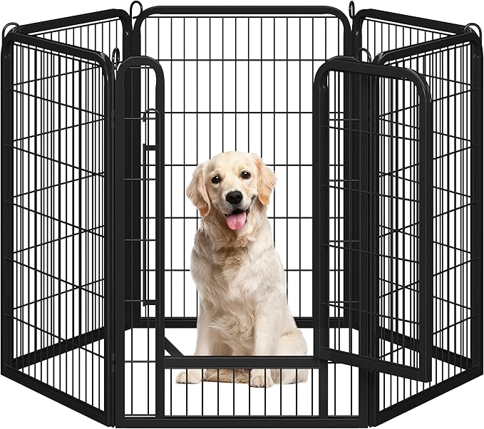 Yaheetech Dog Playpen Outdoor, 40 inch 6 Panels Dog Pen Indoor Heavy Duty Puppy Exercise Pen Metal Pet Fence for RV Camping/Yard/Garden