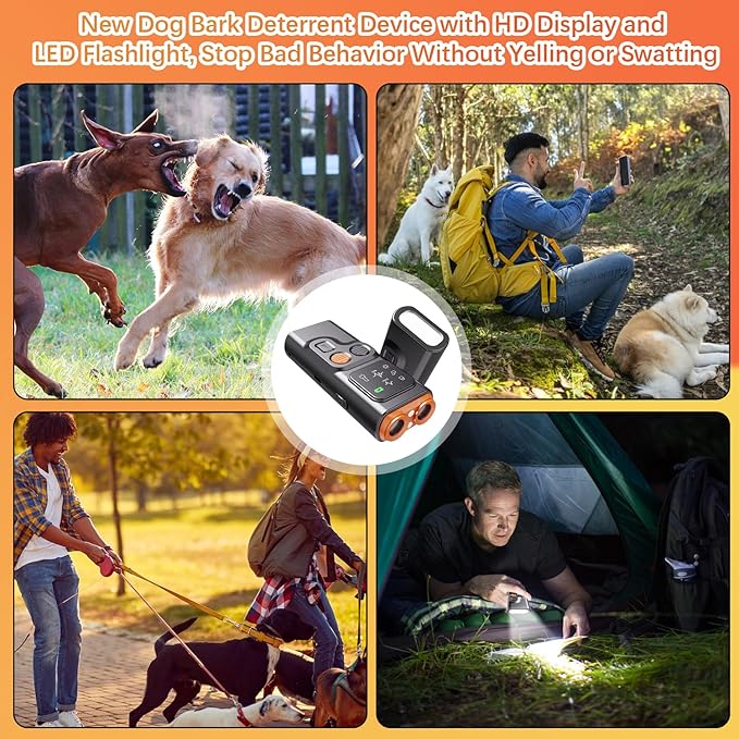 BarkGuard - Bark Guard Anti Barking Device for Dogs, 2024 Upgraded Dog Bark Deterrent Devices Can Stop Bad Behavior with HD Display and LED Flashlight, No Need Yell Or Swat, Just Point to A Dog (1)