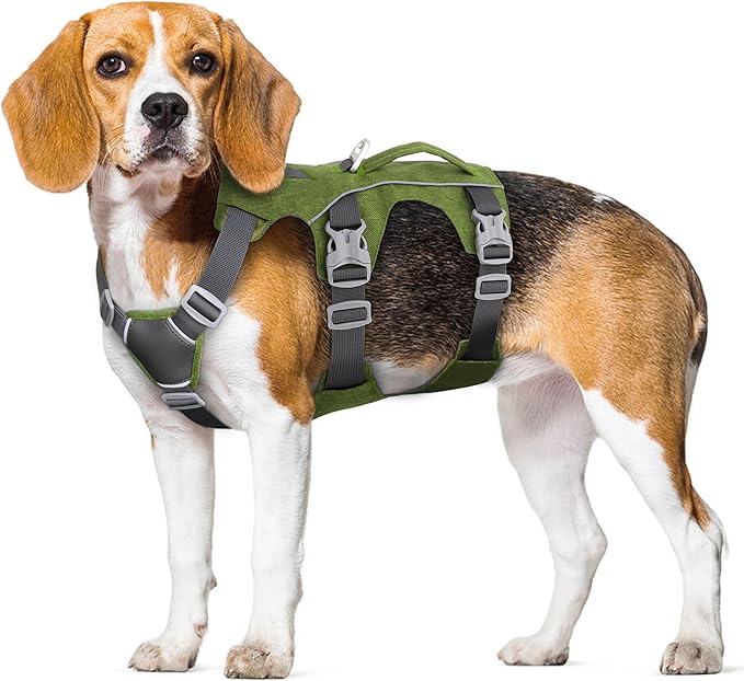 Escape Proof Dog Harness Small Sized Dog, Reflective No Pull Dog Vest with Handle, Lightweight Full Body Pet Harness Adjustable for Walking,Training(Blue,Chest:16-27")