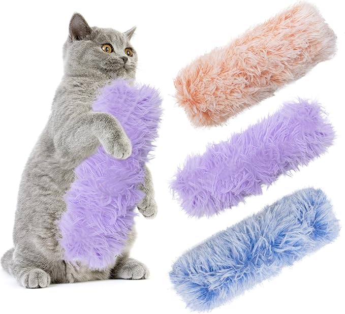 3 Pack Catnip Soft Durable Cat Pillows, Rich Color Catnip Indoor Interactive Cat Kicker, Companion Toys for Cats (Purple Set)