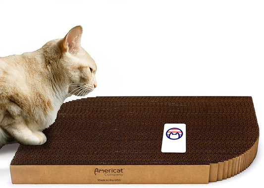 Cat Scratcher by Americat – Made in USA Cardboard Scratching Pad & Lounger – X Large, 2-Sided, Heavy, No-Shedding, Long-Lasting (Rectangle)