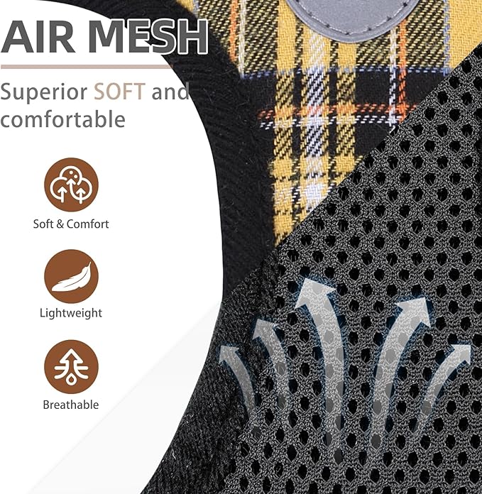 PUPTECK Adjustable Dog Harness Collar and Leash Set Step in No Pull Pet Harness for Small Medium Dogs Puppy and Cats Outdoor Walking Running, Soft Mesh Padded Reflective Vest Harnesses, Yellow, XL