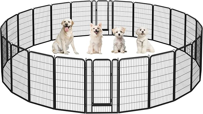 Yaheetech Dog Playpen Outdoor, 47 inch 24 Panels Dog Pen Indoor Heavy Duty Puppy Exercise Pen Metal Pet Fence for RV Camping/Yard/Garden