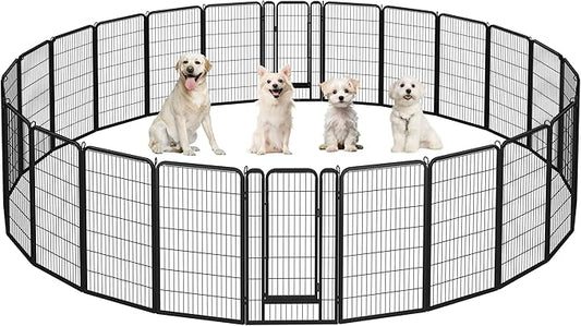 Yaheetech Dog Playpen Outdoor, 47 inch 24 Panels Dog Pen Indoor Heavy Duty Puppy Exercise Pen Metal Pet Fence for RV Camping/Yard/Garden