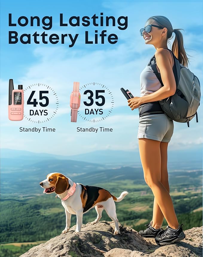 Jugbow Dog Shock Collar - 4200FT Dog Training Collar with Remote for 5-120lbs Small Medium Large Dogs, IPX8 Waterproof E Collar with 4 Training Modes, Security Lock, Rechargeable Shock Collar Pink