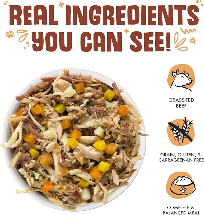 Weruva Classic Dog Food, Wok The Dog with Chicken Breast, Beef & Pumpkin in Gravy, 14oz Can (Pack of 12), Brown